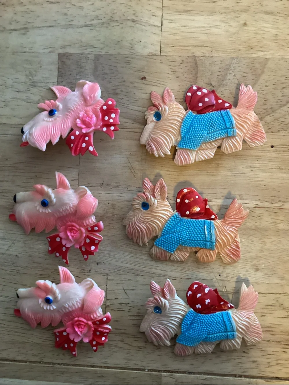 Vintage Scottie & Terrior dog Pins made in Occupied Japan lot of 6